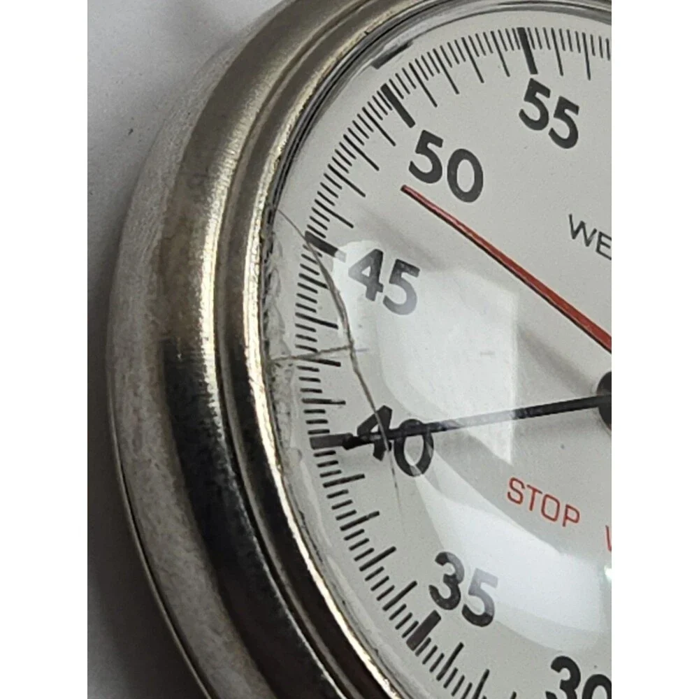 Vintage Westclox Mechanical Stopwatch USA Made Wind Up Pocket Timer Silver Retro
